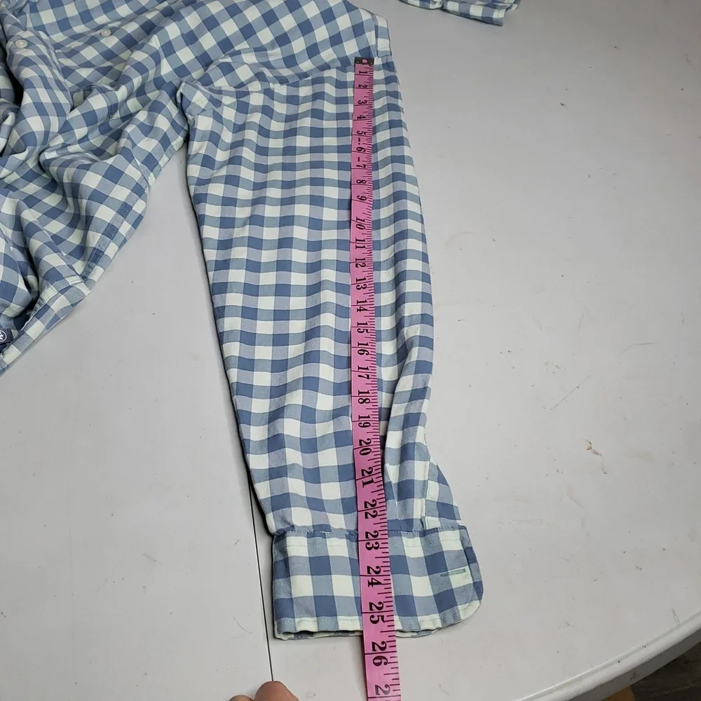 Peter Millar Cotton Silk Button Up Long Sleeve Shirt Size XL Gingham Plaid Logo